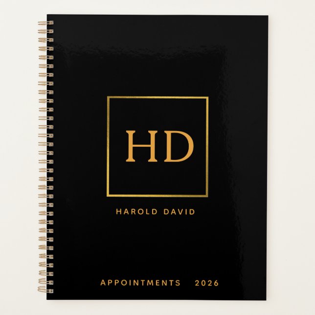 Planificateur d'affaires noir professionnel person (Devant)
