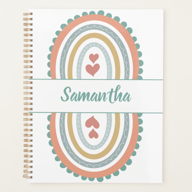 Planificateur d'arc-en-ciel moderne personnalisé (Devant)