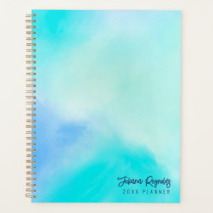 Planificateur d'art Abstrait bleu minimaliste chic