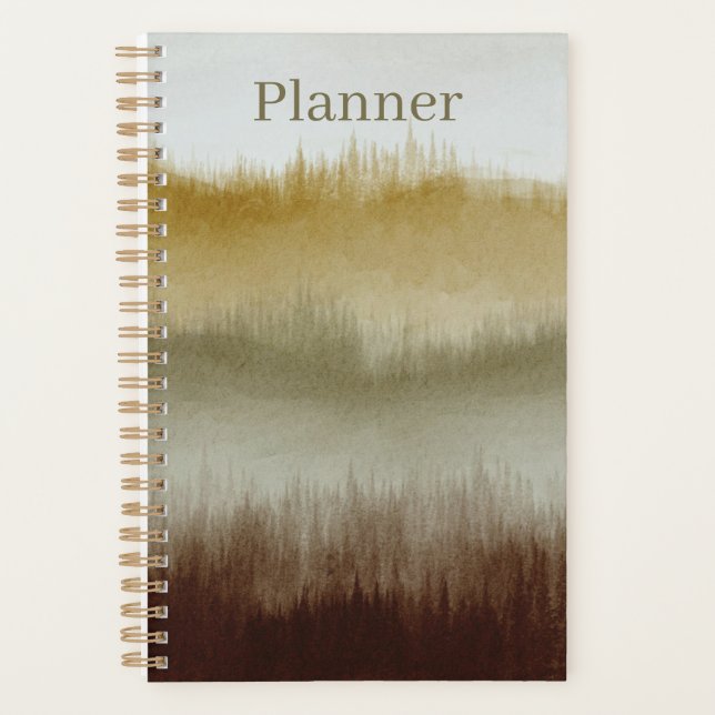 Planificateur d'art aquarelle | 5,5 x 8,5 | Marron (Devant)