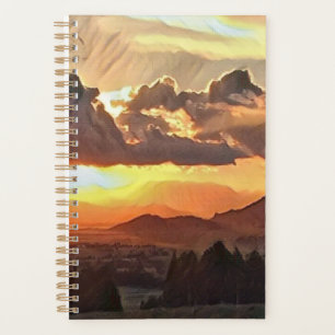 Planificateur d'art en toile de coucher du soleil