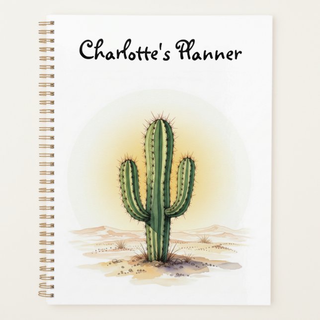 Planificateur de cactus aquarelle (Devant)