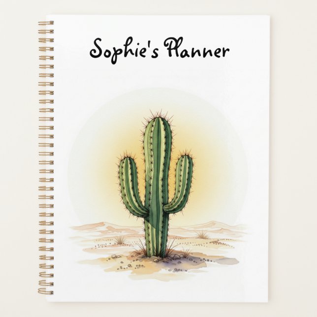 Planificateur de cactus aquarelle (Devant)