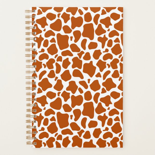 Planificateur de cahier à impression orange girafe (Devant)