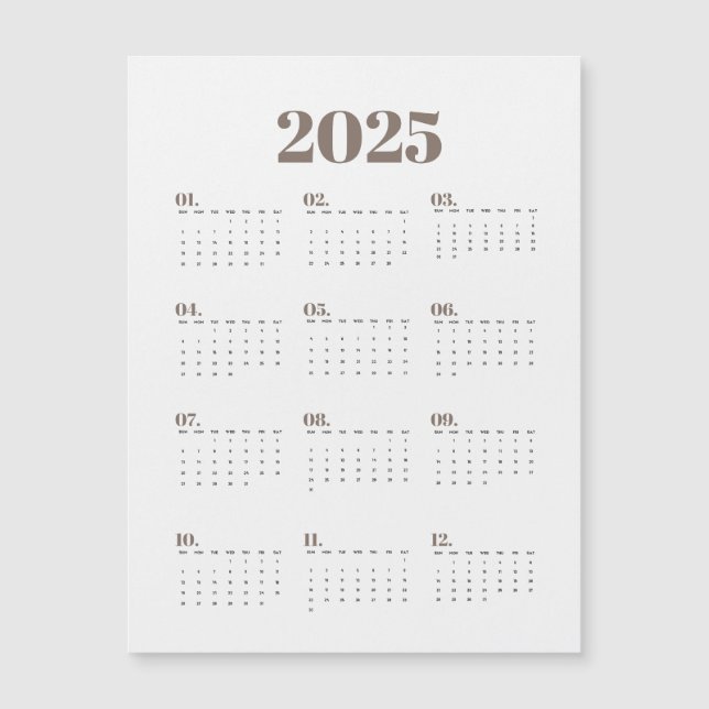 Planificateur de calendrier 2025 (Devant)