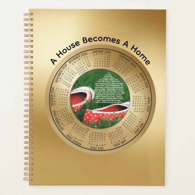 Planificateur de calendrier 2026 Une maison devien (Devant)