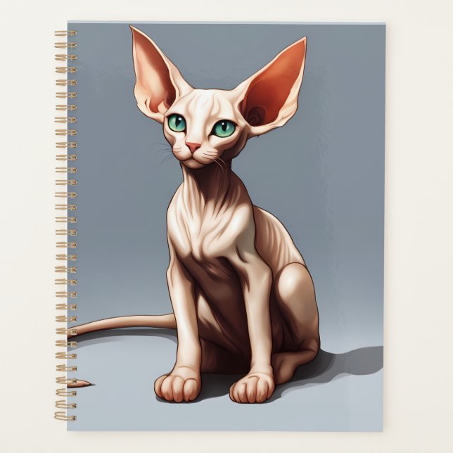 Planificateur de calendrier Elf Sphynx Cat 2025 (Devant)