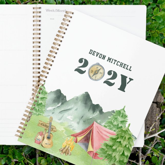 Planificateur de camping en aquarelle personnalisé (Camping and Hiking Planner)