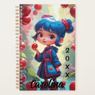 Planificateur de cerise fille mignonne