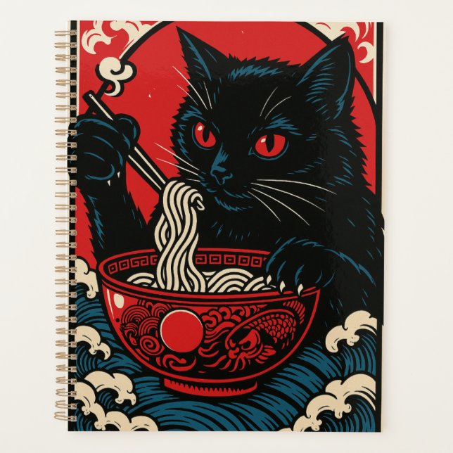 Planificateur de chat Ramen Art japonais Ukiyo-e C (Devant)