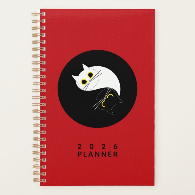 Planificateur de chat Zen Yin Yang (Devant)