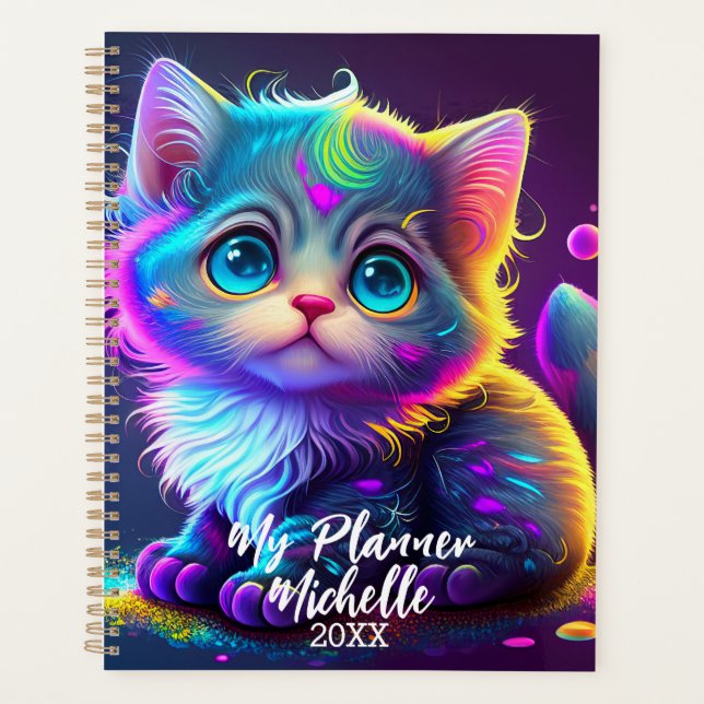 Planificateur de chaton coloré mignon (Devant)