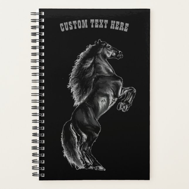 Planificateur de chevaux debout - Texte et couleur (Devant)