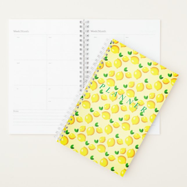 Planificateur de citrons jaunes - Customisé (Devant avec enveloppe)