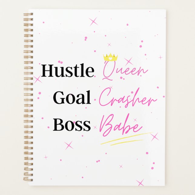 Planificateur de couverture rigide "Hustle Queen" (Devant)