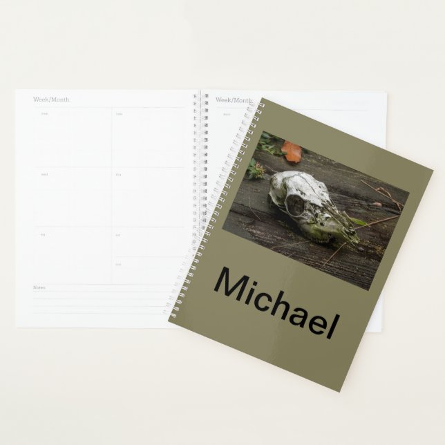 Planificateur de crâne de cerf blanc (Devant avec enveloppe)