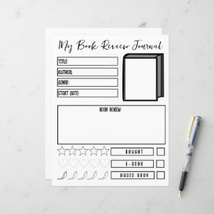 Planificateur de critique de livre Journal de lect