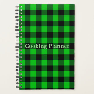 Planificateur de cuisine avec motif carreaux verts