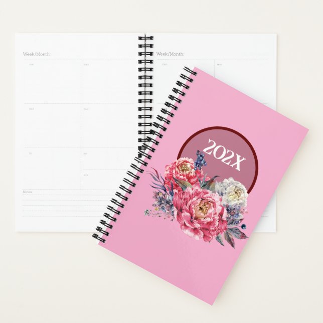 Planificateur de dates de jardin de roses annuelle (Devant avec enveloppe)