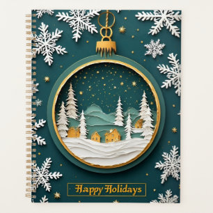 Planificateur de décoration de Noël en papier vert