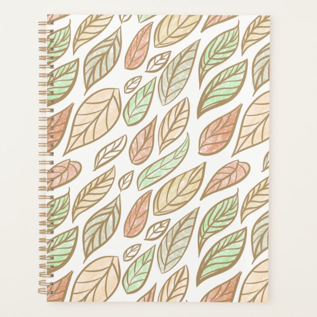 Planificateur de dérive de feuilles pastel (Devant)