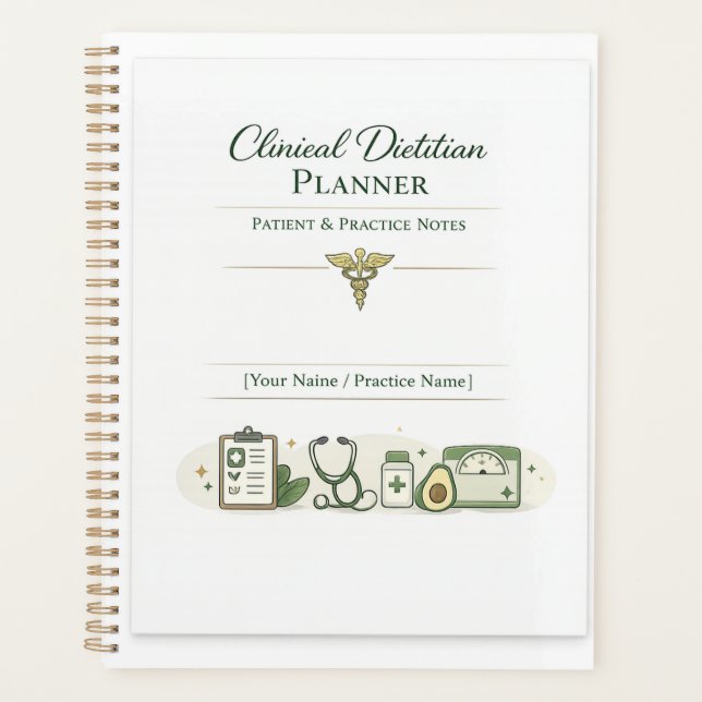 Planificateur de diététiste clinique Notes de pati (Devant)