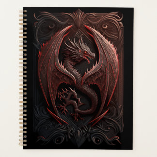 Planificateur de dragon rouge et noir