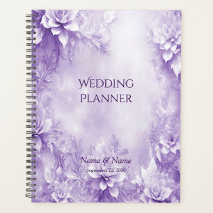 Planificateur de fleurs blanches violettes