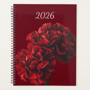 Planificateur de fleurs rouges 2026
