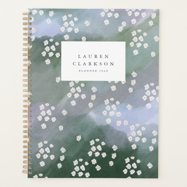 Planificateur de fleurs sauvages à l'aquarelle lun (Devant)