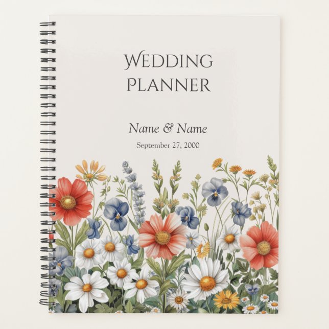 Planificateur de fleurs sauvages colorées (Devant)