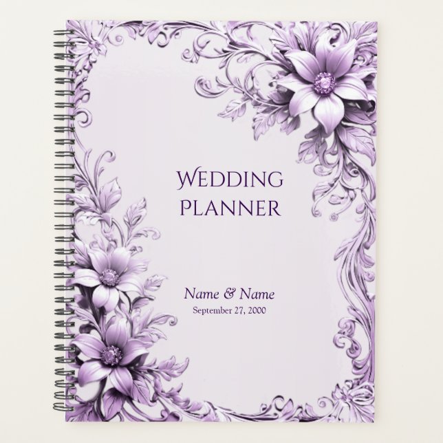 Planificateur de fleurs violettes élégantes (Devant)