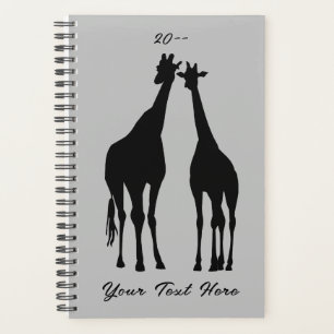 Planificateur de girafe avec texte personnalisé -