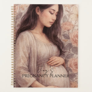 Planificateur de grossesse, femme enceinte asiatiq