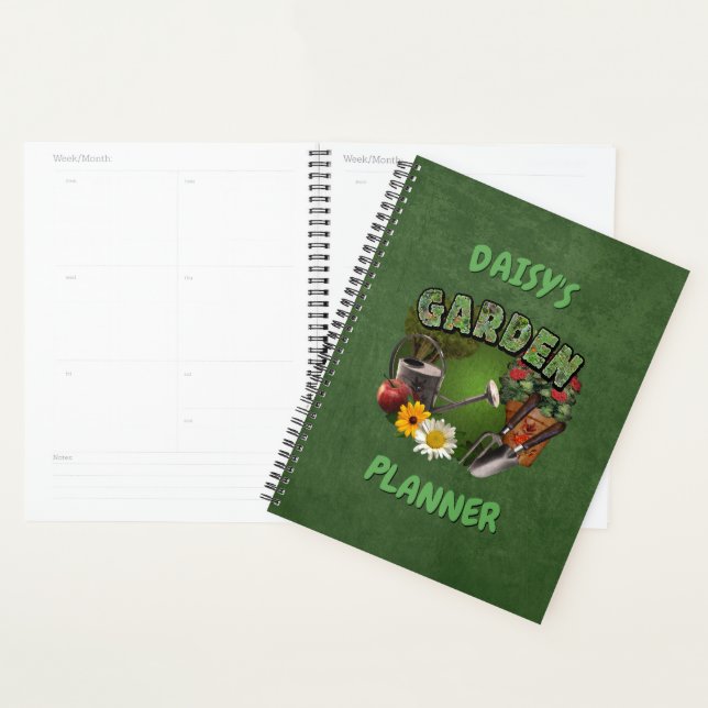 Planificateur de jardin avec votre nom (Devant avec enveloppe)