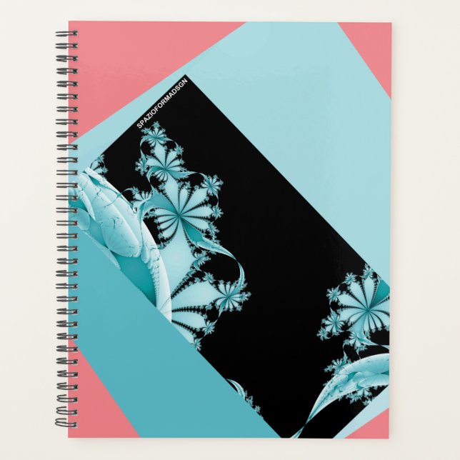 Planificateur de jardin fractal ciel et rose (Devant)