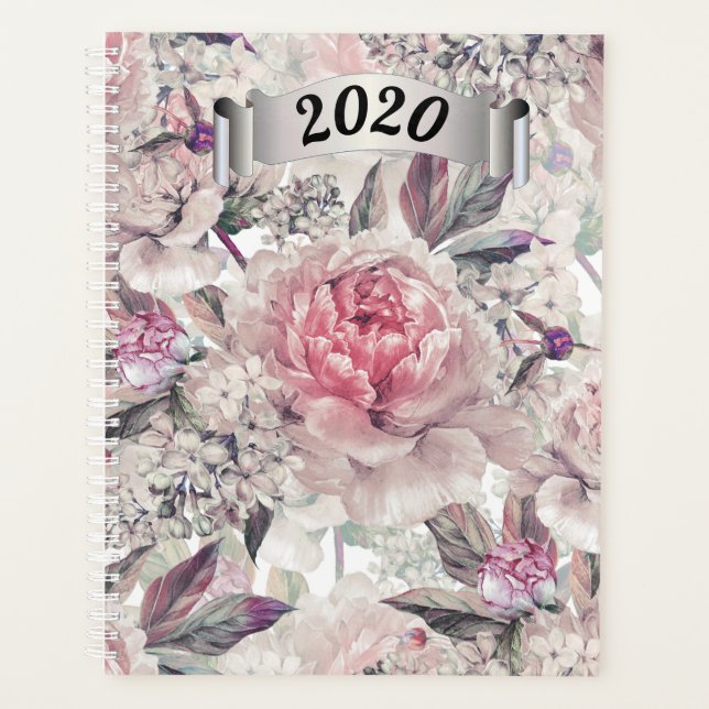 Planificateur de jour annuel en roses (Devant)