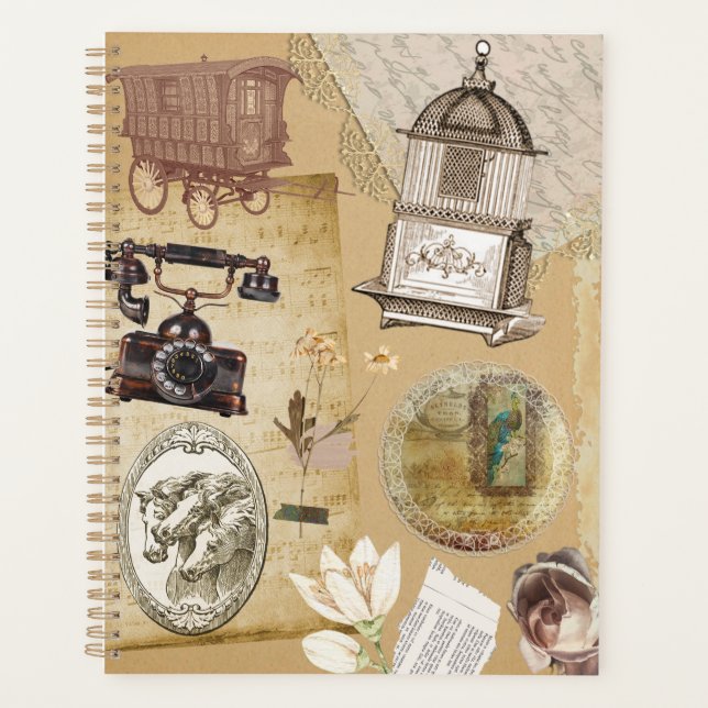 Planificateur de journal Vintage romantique (Devant)
