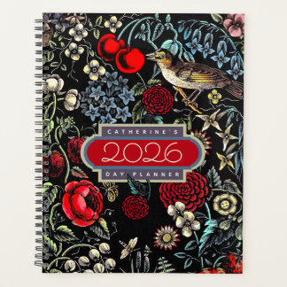 Planificateur de journée Jardin de Fleurs Vintage