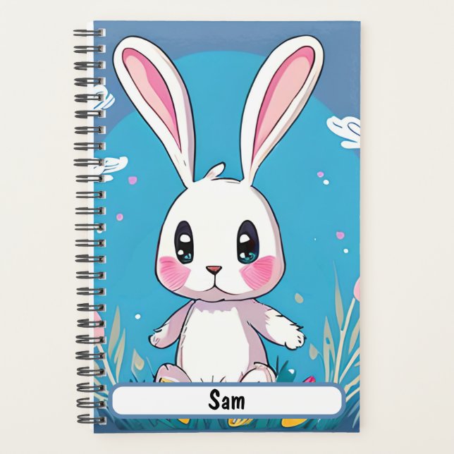 Planificateur De Lapin Blanc Avec Nametag Personna (Devant)