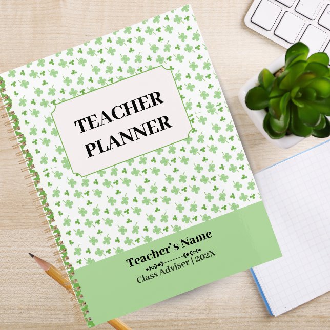 Planificateur de leçons pour enseignants avec blas (Personalized School Crest Teacher Lesson Planner)