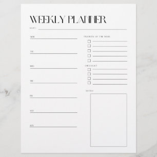 Planificateur de liste hebdomadaire à faire