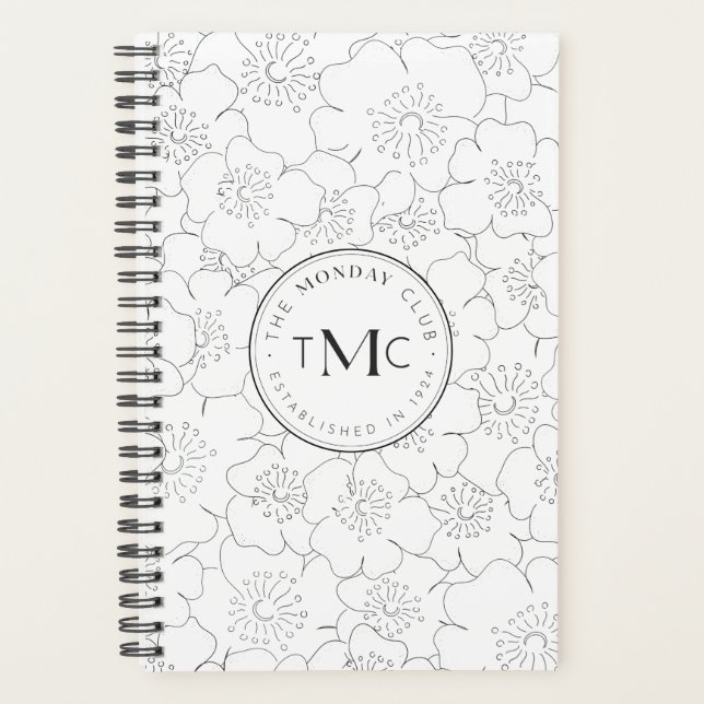 Planificateur de logos floraux blancs TMC (Devant)