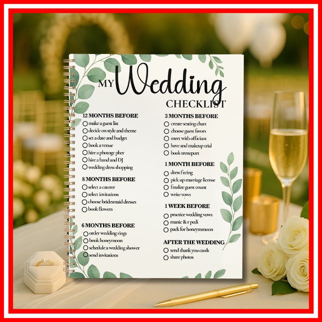 Planificateur de mariage aux feuilles de eucalyptu (Créateur téléchargé)