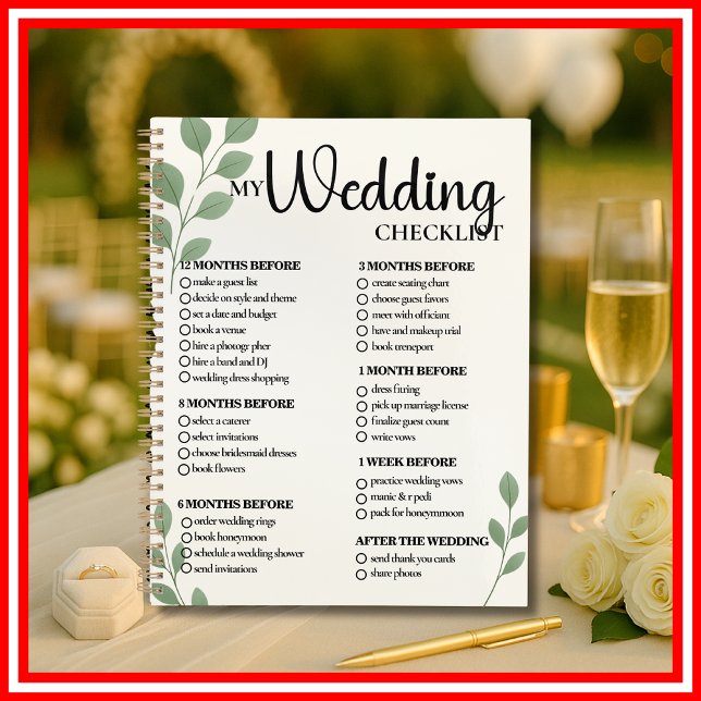 Planificateur de mariage aux feuilles de eucalyptu (Créateur téléchargé)