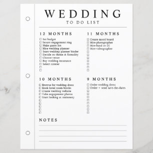 Planificateur de mariage minimal 12 - 5 mois page