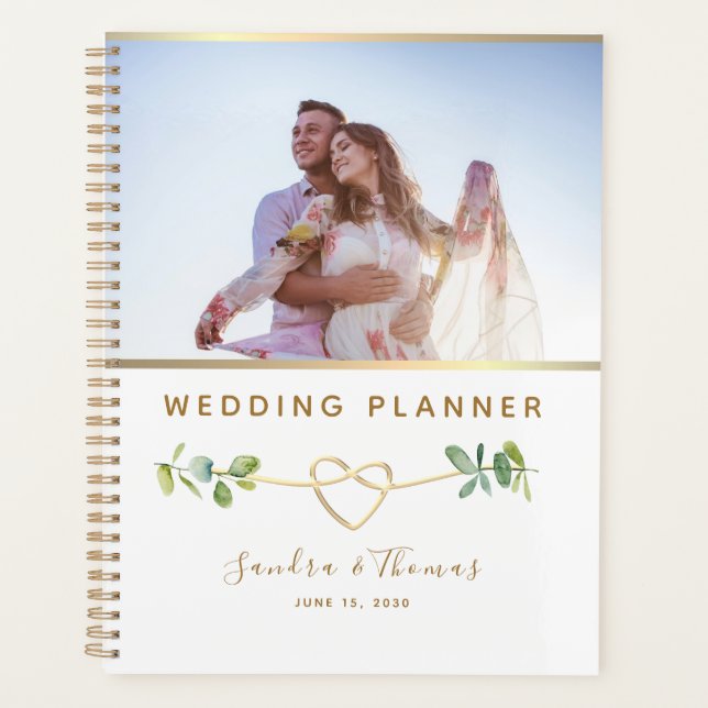 Planificateur de mariage photo Eucalyptus avec nom (Devant)
