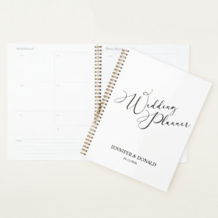 Planificateur de mariage photo simple moderne noir