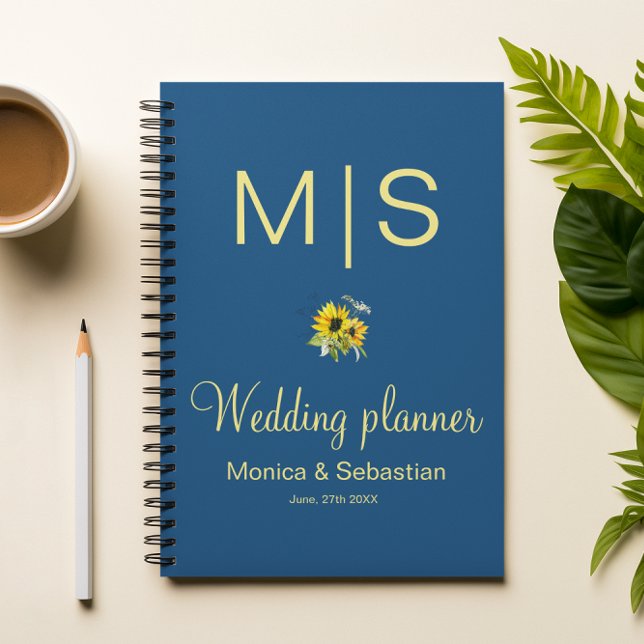 Planificateur de mariage Tournesol Bleu Classique (Créateur téléchargé)
