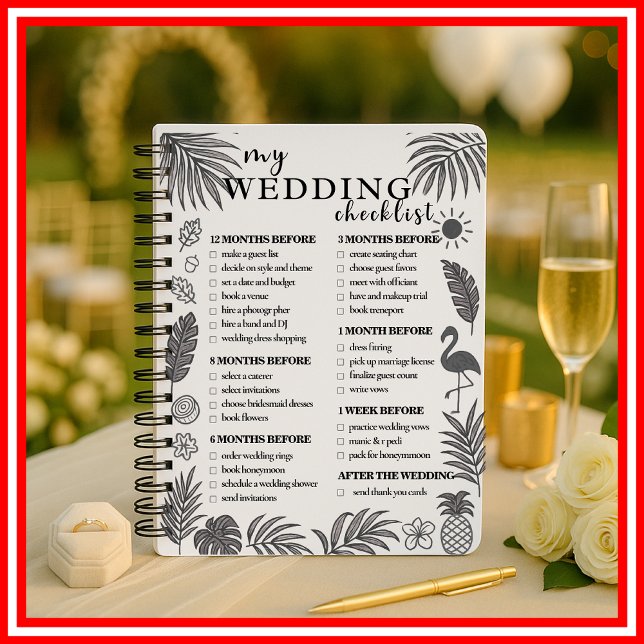 Planificateur de mariage tropical moderne élégant (Créateur téléchargé)